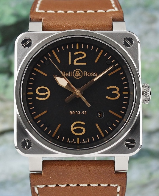 (image for) LIKE NEW UNPOLISHED BELL & ROSS STAINLESS STEEL AVIATION COLLECTION / BR03-92